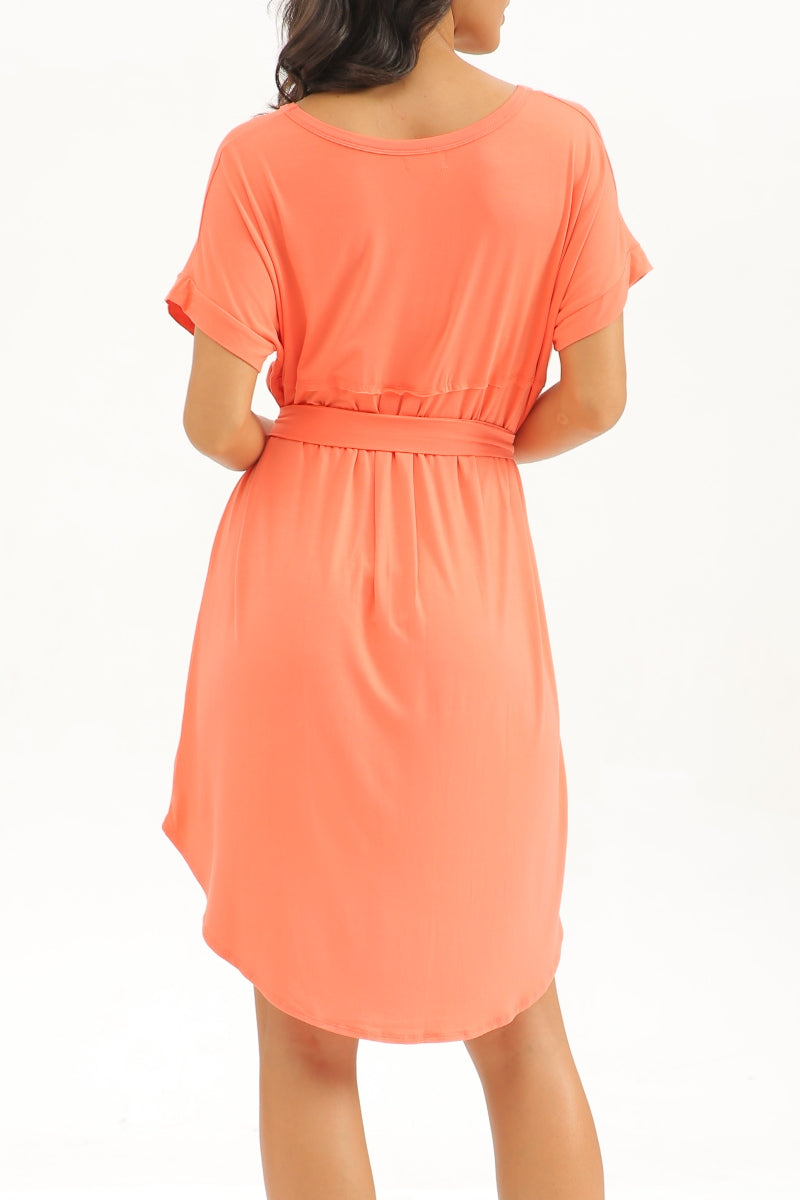 2 CARAT - Hi-Low Midi Dress with Belt