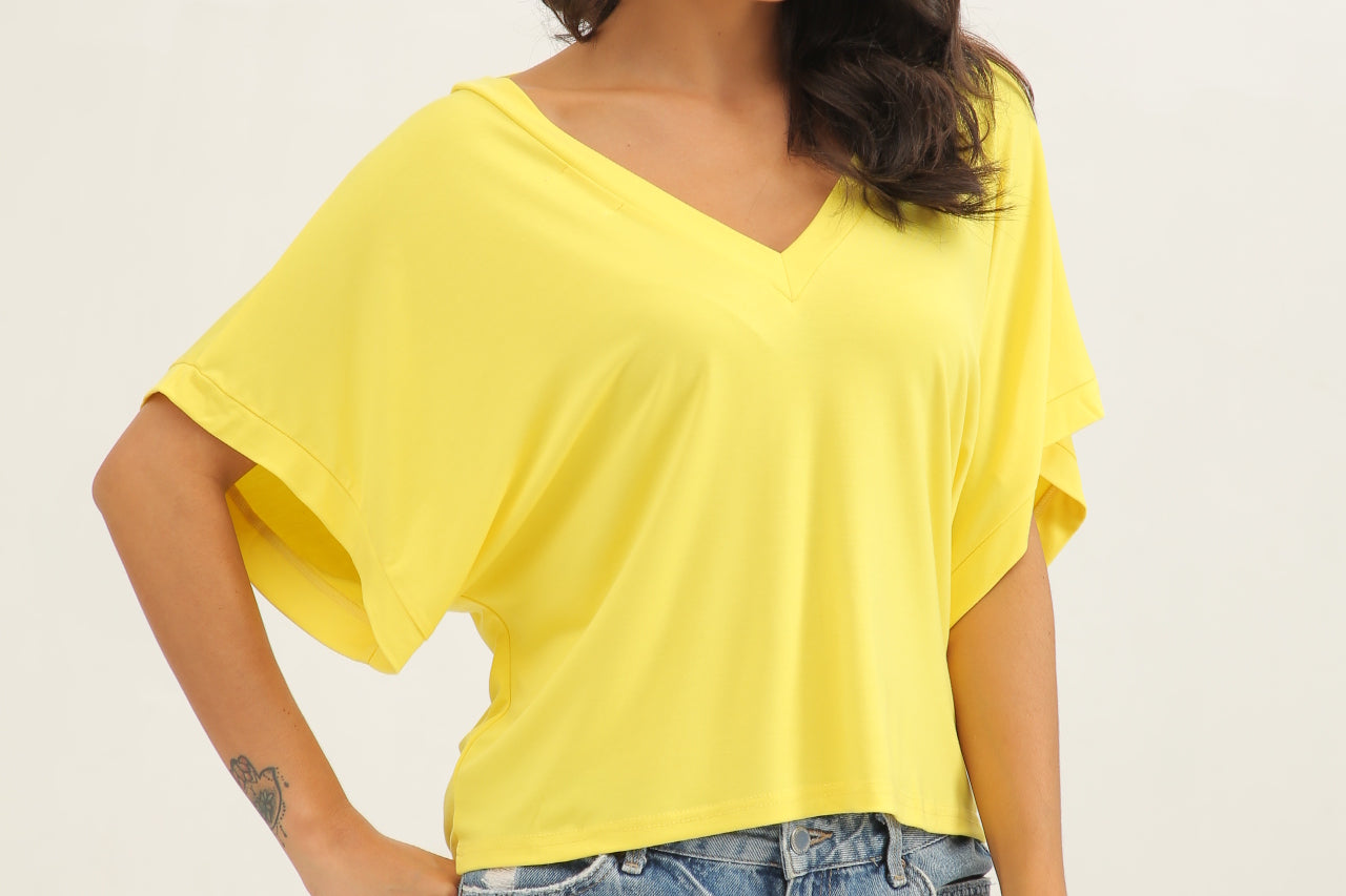 2 CARAT - Double V-Neck Crop Top