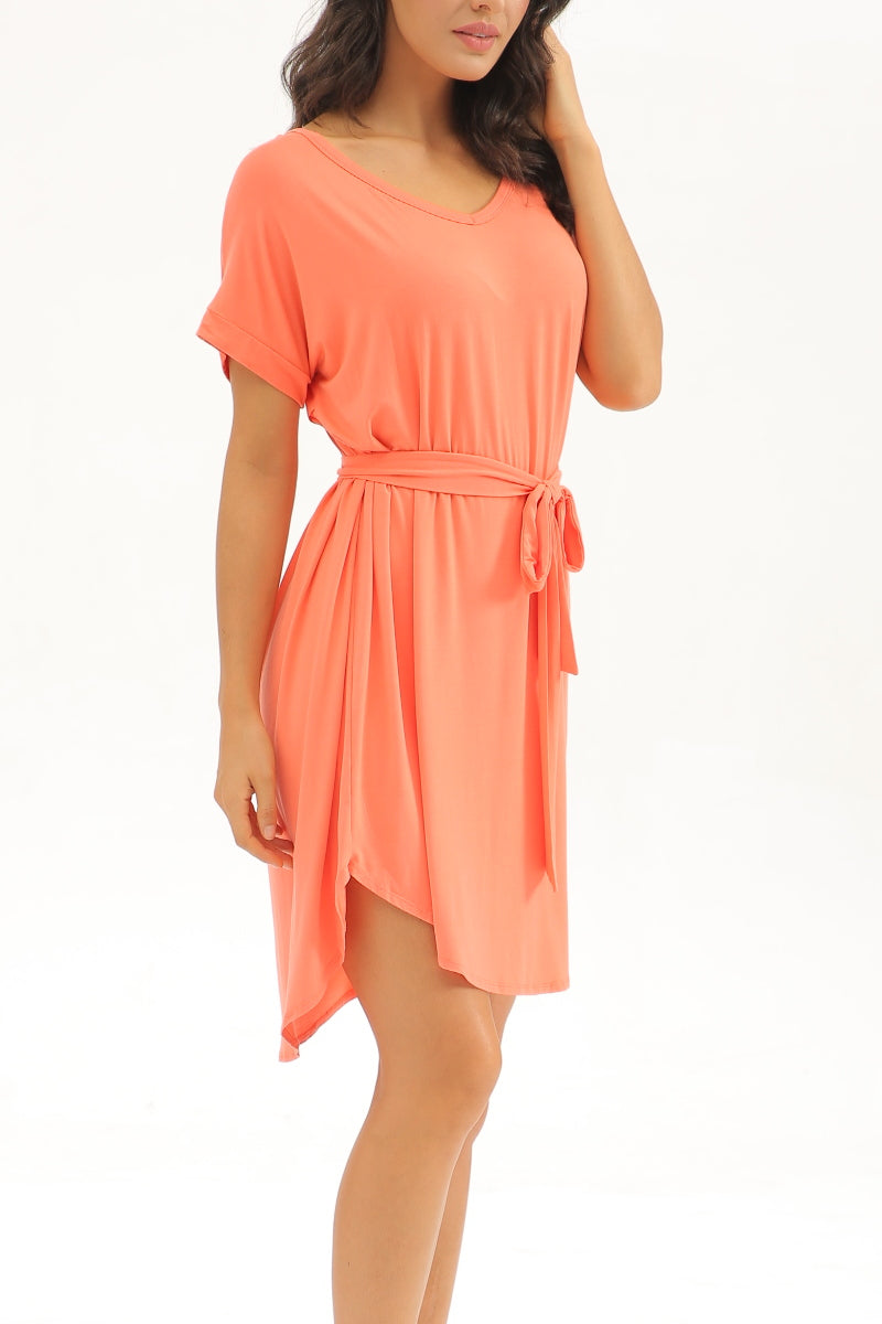 2 CARAT - Hi-Low Midi Dress with Belt