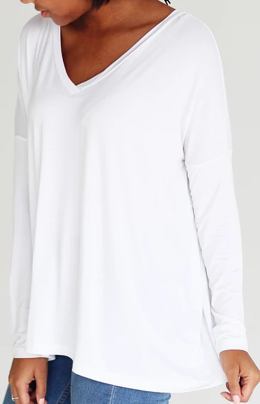 PIKO - Long Sleeve V-Neck Top