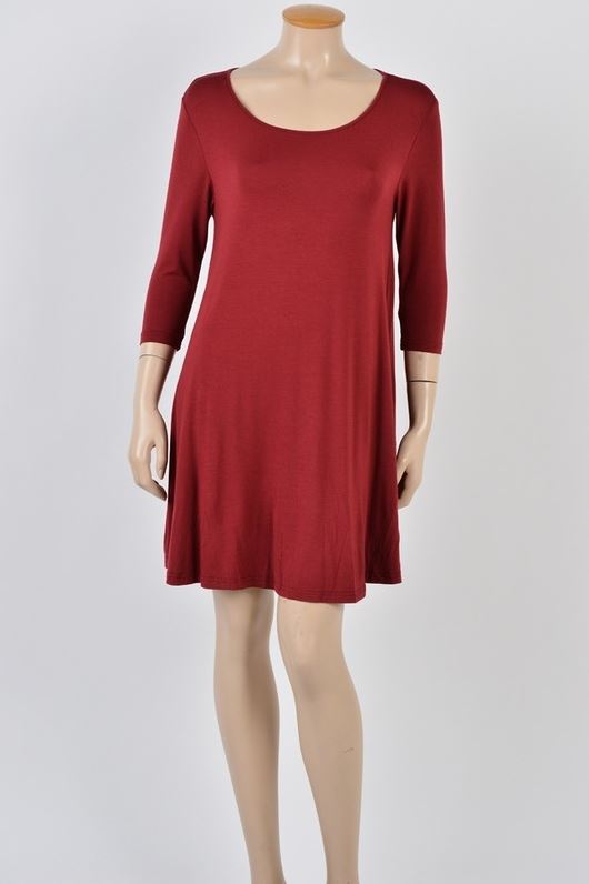 PIKO - 3/4 Sleeve Trapeze Dress