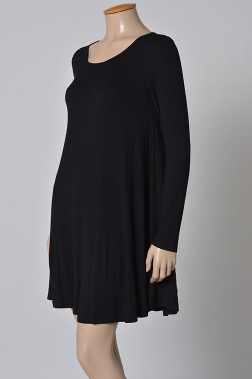 PIKO - Long Sleeve Trapeze Dress