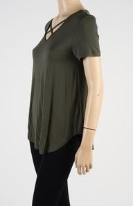 PIKO - Short Sleeve - V-Neck Cross Top